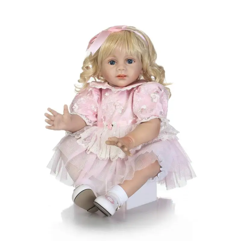 Bebe Reborn светлые и Голубоглазые куклы для девочек 60 см ручной работы реалистичные мягкие силиконовые игрушки для детей на день рождения красивые детские игрушки