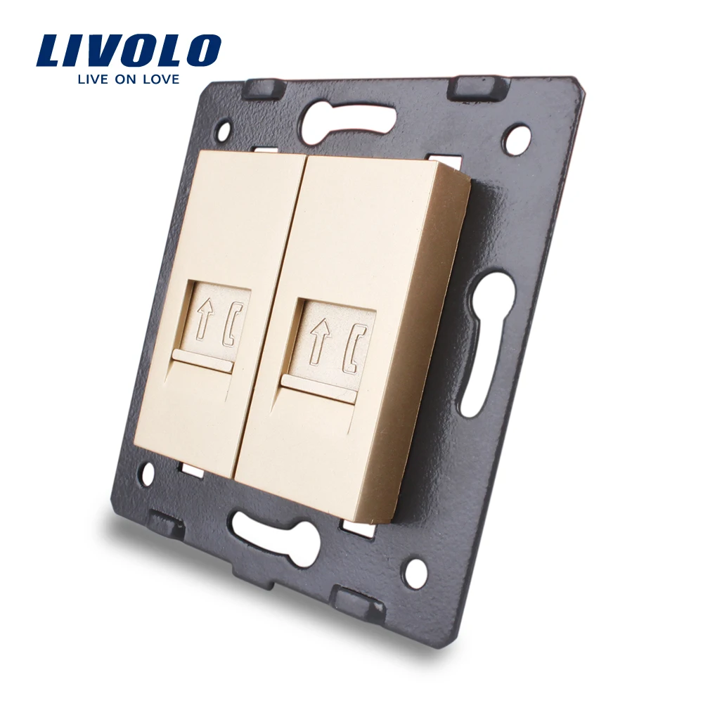 تصنيع Livolo ، المقبس التبعي ، قاعدة 2 عصابات الهاتف المقبس/منفذ VL-C7-2T-11 ، دون محول القابس تصنيع Livolo ، المقبس التبعي ، قاعدة 2 عصابات الهاتف المقبس/منفذ VL-C7-2T-11 ، دون محول القابس