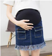 Summer wear han edition maternity 2016 pregnant women they tassel jeans abdomen skirts pregnant women leggings