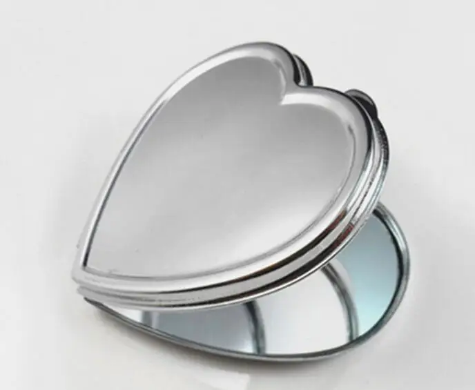 DIY пустой в форме сердца зеркало компактное металлическое зеркало для нанесения макияжа, помещается в кармане# SL1136