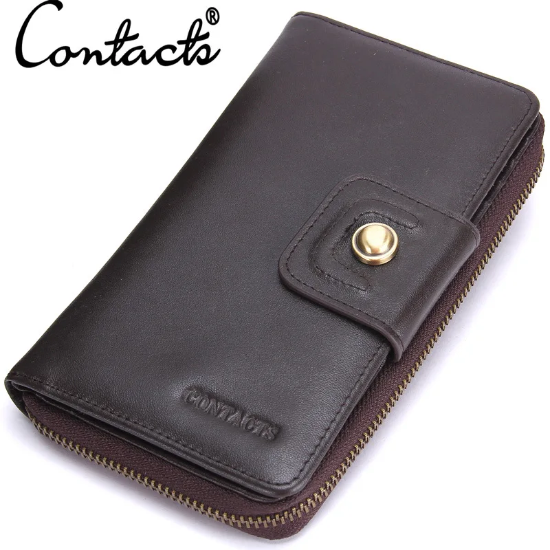 

Male Clutch Money Bag Genuine Leather Men's Wallet Handbag Coin Small Purse Casual Long Cell Phone Luxury Wallet 2019
