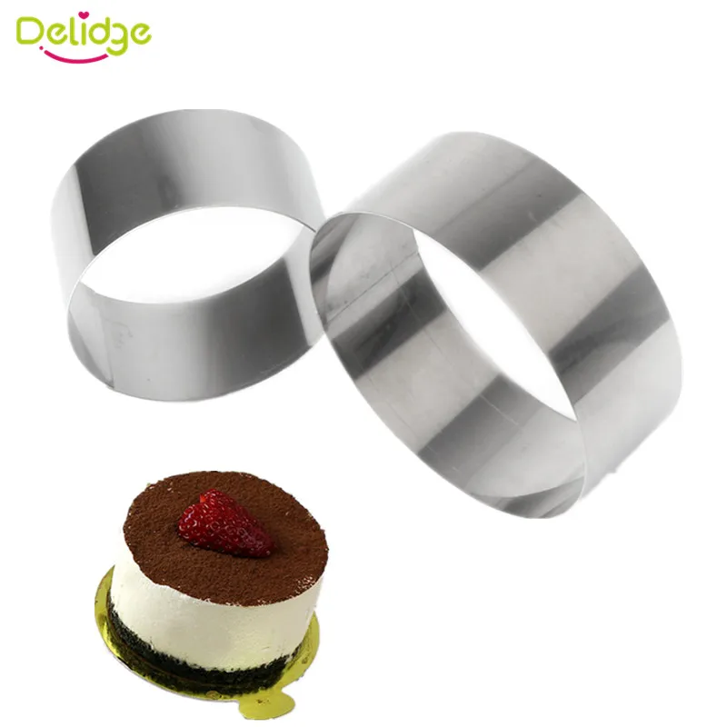 Delidge 2 шт./компл. квадратное сердце круглая форма для мусса торта из нержавеющей