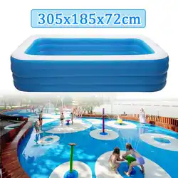 Детский надувной бассейн 305x185x72 см детский домашний бассейн большой размер надувной квадратный бассейн сохранение тепла
