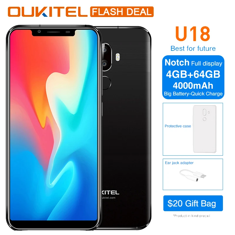Oukitel U18 5 85 &quotполный Дисплей мобильного телефона Android 7 0 mtk6750t восемь ядер 4 ГБ 64
