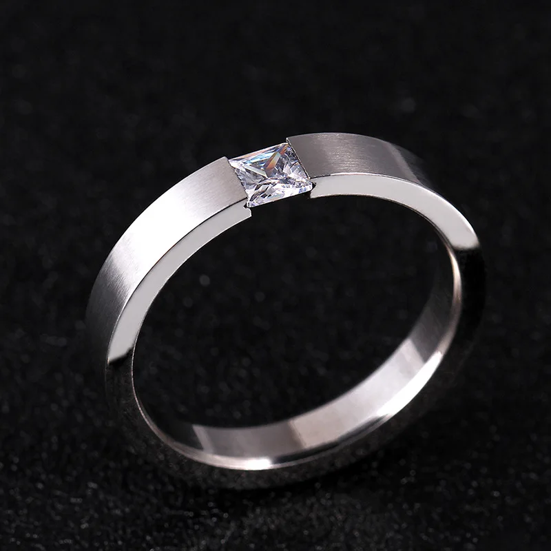 Стучное кольцо из нержавеющей стали с цельным цирконием, обручальное кольцо, очаровательные кольца для мужчин и женщин, ювелирные изделия никогда не выцветают