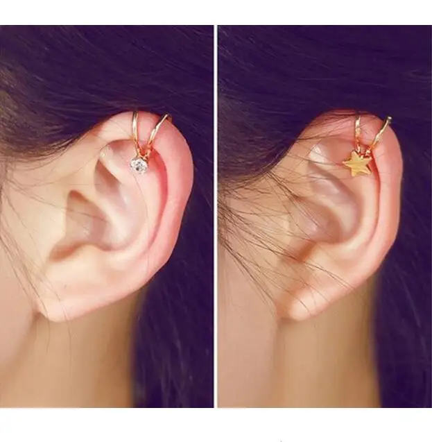 

EY739 2019 hot sale Star Moon earring heart pearl clip earrings ear for women no ear hole Earrings Jewelry wholesale 1pcs