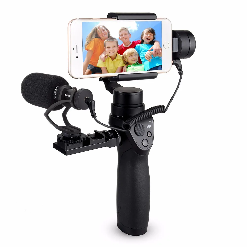 Для DJI OSMO Mobile 2 аксессуары кардиоидный направленный конденсаторный видео микрофоны+ крепление DSLR камера для OSMO Mobile 1Gimbal