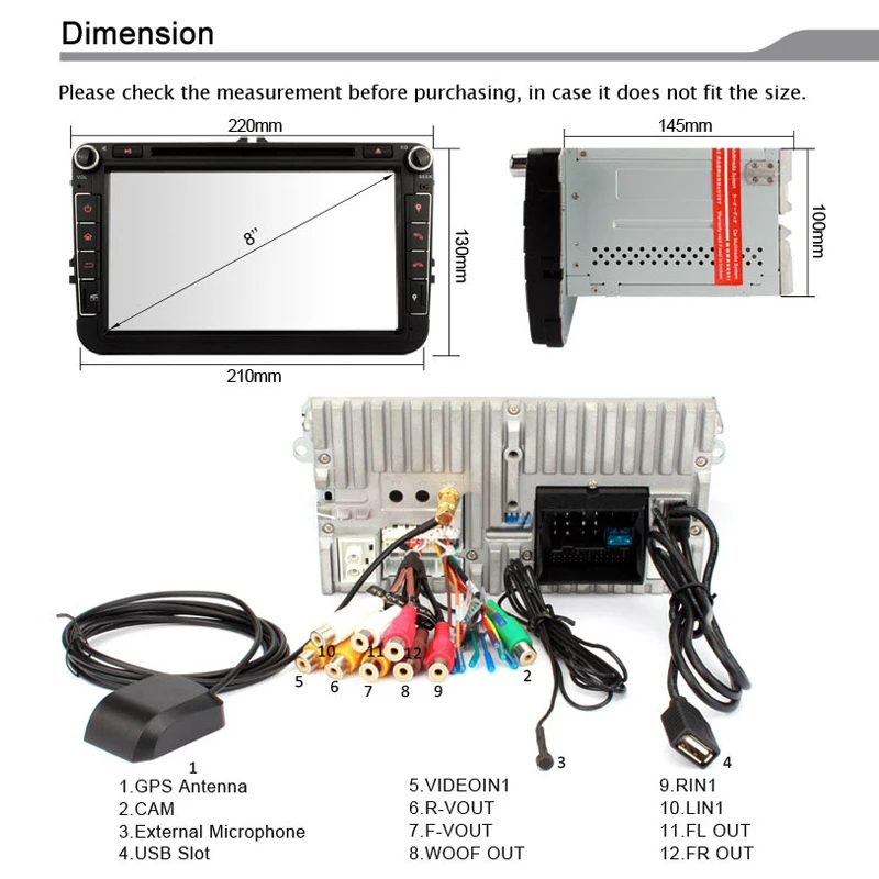 Автомобильный DVD плеер Eunavi 2Din 8 дюймов GPS навигация для VW Passat CC Polo GOLF 5 6 Touran EOS T5 Sharan