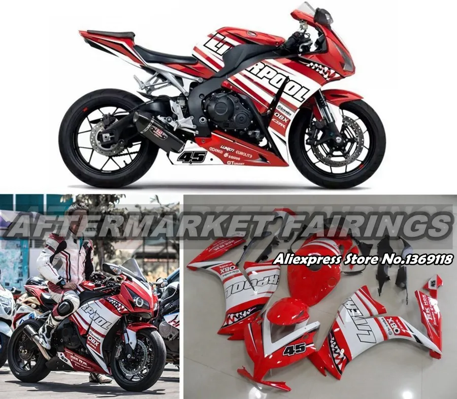 Прочное качество толщиной 3 мм ABS Пластик обтекатель Обложка для Honda CBR1000RR 2008-2011 набор для тела с Индивидуальные Переводные картинки 2009 2010