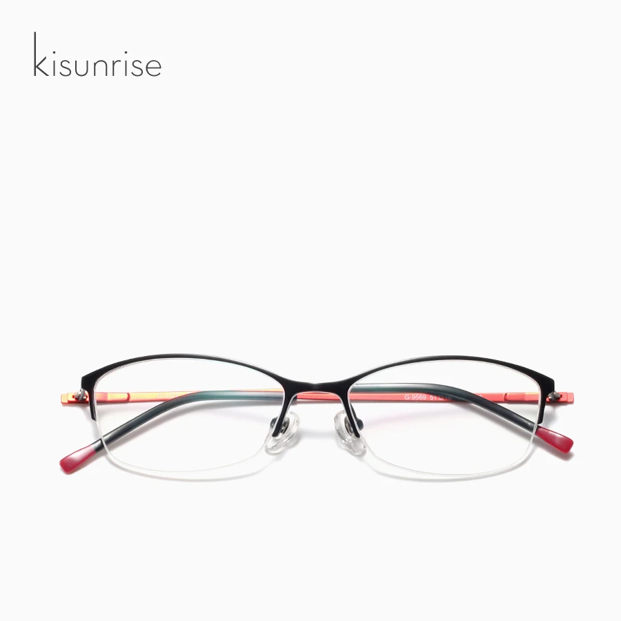 Kisunrise Titanium Alloy Optical Glasses Frame Women Ultralight Round Myopia Prescription Eyeglasses Eyewear KS050