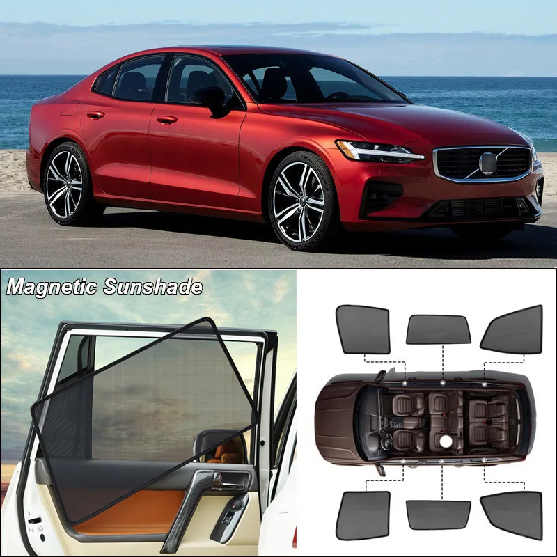 

Car Side Windows Magnetic Sun Shade UV Protection Ray Blocking Mesh Visor For Volvo S60 Curtain Accessories