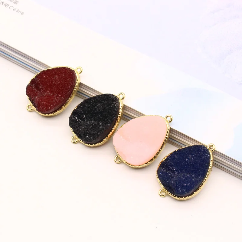

3pcs DIY Women Waterdrop Earrings Resin Charm Findings Fashion Jewelry Accessory Necklace Bracelet Connector Making Gift F318
