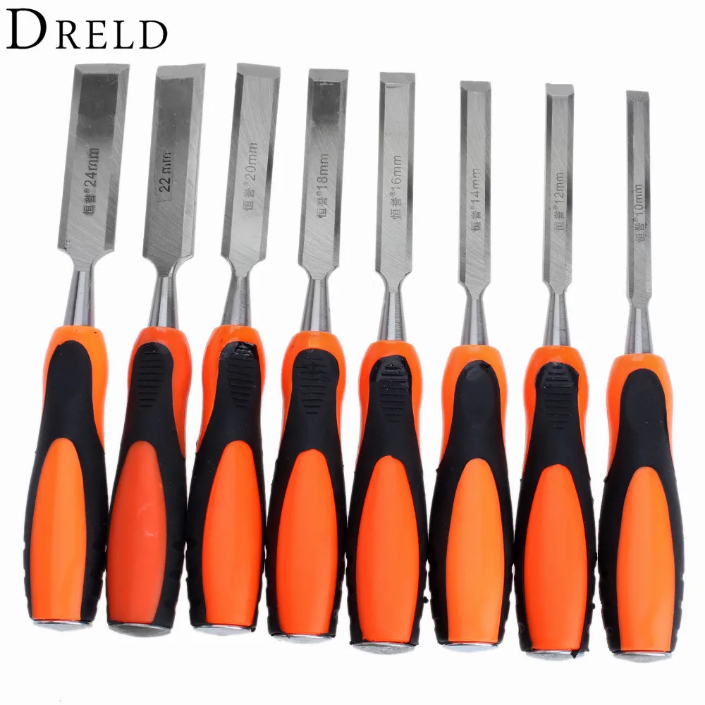 8Pcs Chisels Set Wood Gouge Flat Chisel DIY Carpenter Woodworking Hand