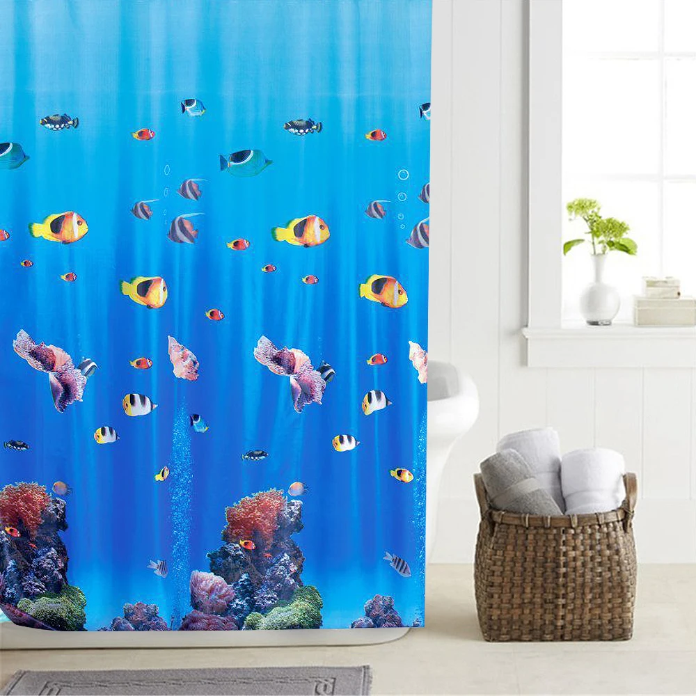 1Set 180*200cm Bathroom Shower Curtain PEVA Waterproof Bath Curtain