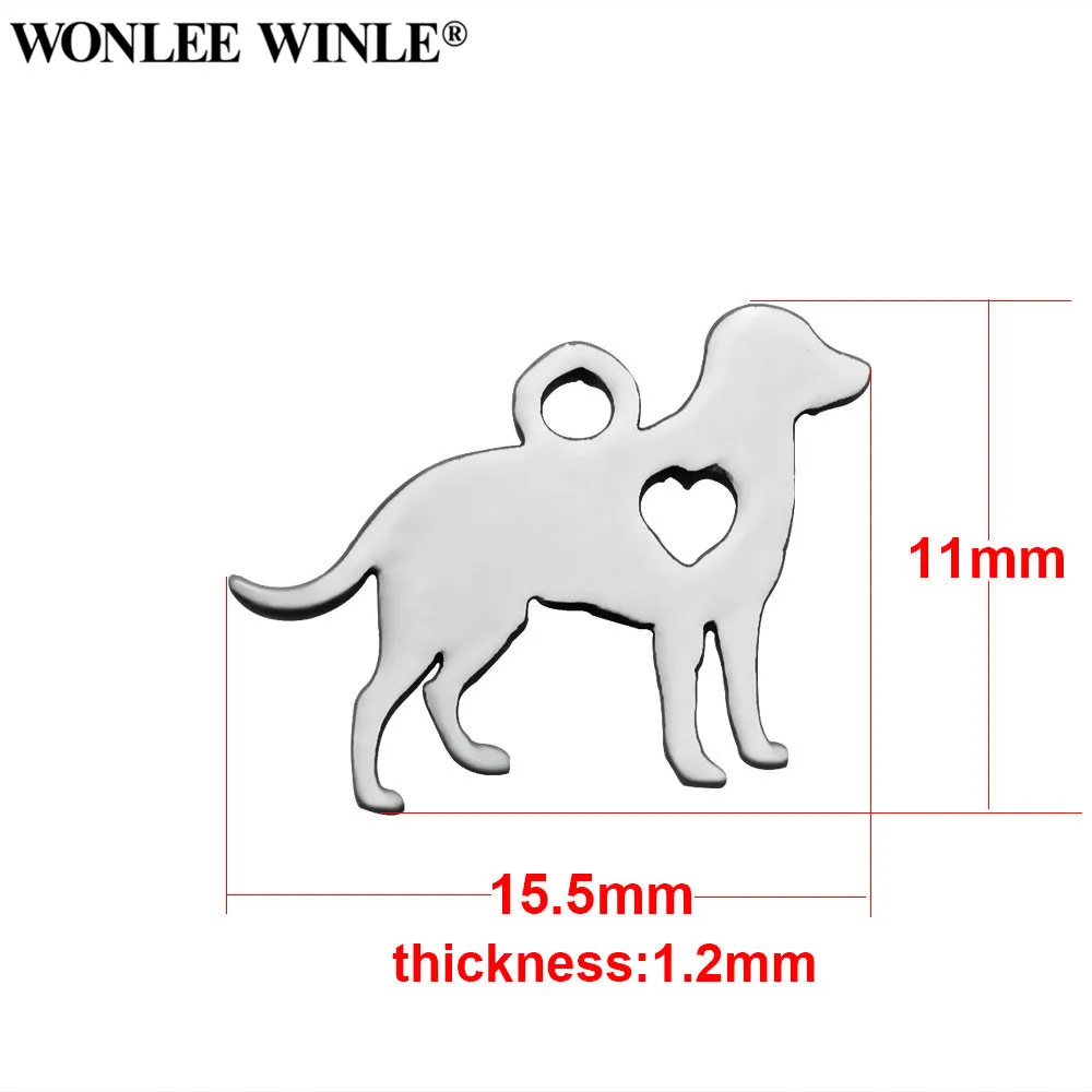 Wonlee Winle DIY полностью полированная нержавеющая сталь 316l любовь моя собака животные Подвески для браслета Ожерелье Изготовление ювелирных изделий - Окраска металла: As pics