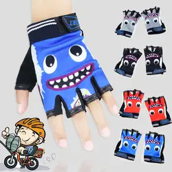 Детские перчатки с открытыми пальцами, милые Мультяшные перчатки с половинными пальцами для мальчиков и девочек, спортивные митенки