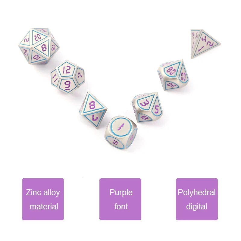 Chengshuo dnd dice metal rpg set polyhedral dungeons and dragons d20 10 8 12 table game Zinc alloy silvery digital dices pattern Chengshuo dnd dice metal rpg set polyhedral dungeons and dragons d20 10 8 12 table game Zinc alloy silvery digital dices pattern
