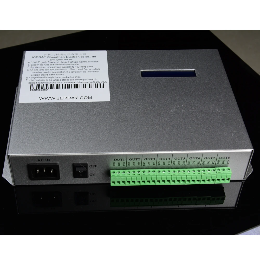 US $155.00 AA T300K T300K Led Pixel Controller RGB PC On Line Pixel Full Color Controller VIA PC SD Card 8 Ports 8192 Pixels Ws2811 Ws2801