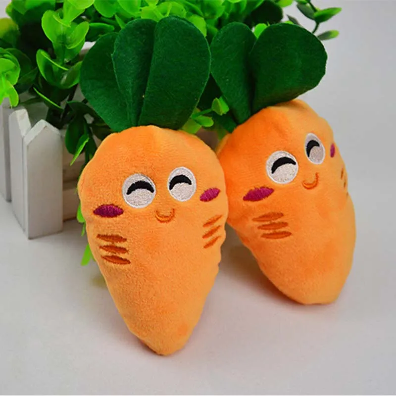 Cute Carrots Shape Plush pet dog cat Sound squeakers squeaky Toy for