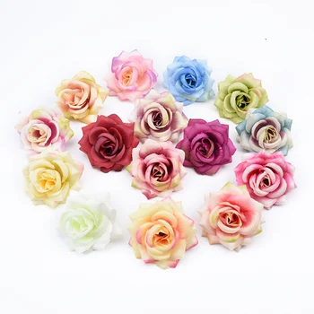 

10pcs 6cm Silk roses artificial plants decorative flower diy gifts box wedding flower wall home decor scrapbooking flores Crafts