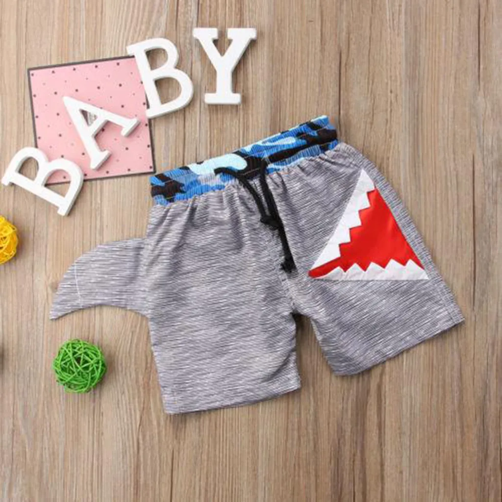 Шорты для младенцев Детские шорты для маленьких мальчиков Дети младшего возраста Акула доска для плавания шорты пляжная одежда из хлопка