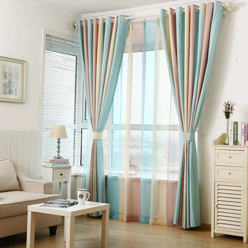 Европейский стиль, цветные затемненные жаккардовые шторы для шторы из тюля для спальни, наборы для детской драпировки на окно 094