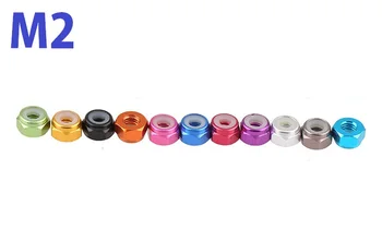 

High quality M2 Silver/Black/DeepBLue/LightBlue/Gold/Red/Purple Anodized Colourful Aluminum Nylon nuts multicoloInsert Lock Nuts