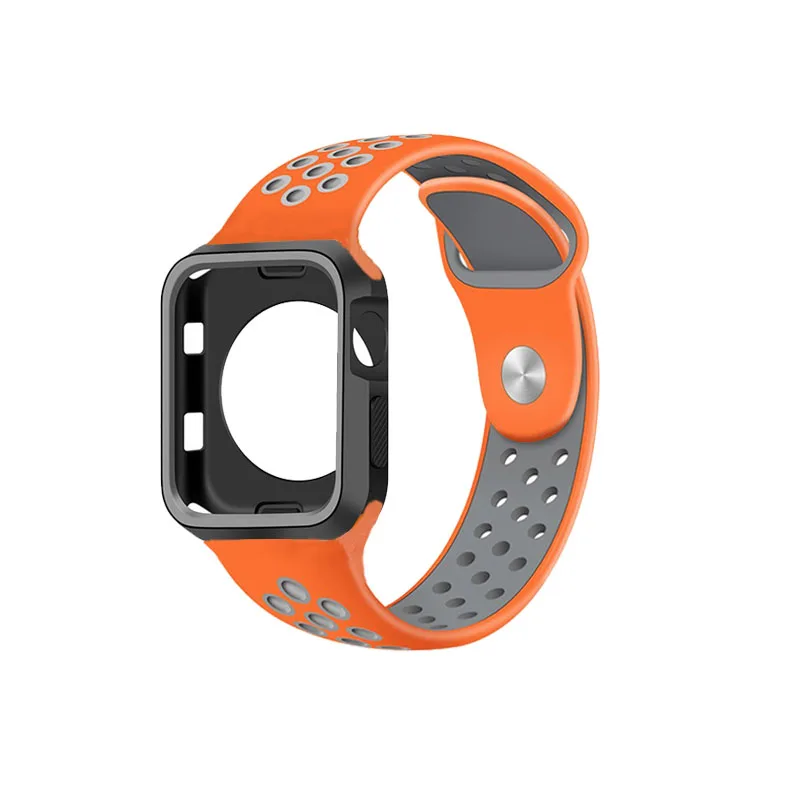 Силиконовый спортивный ремешок для Apple Watch band 4, 3, 2, 42 мм, 44 мм, iwatch band 38 мм, 40 мм, наручный браслет, чехол для часов, набор аксессуаров - Цвет ремешка: No25 Black gray