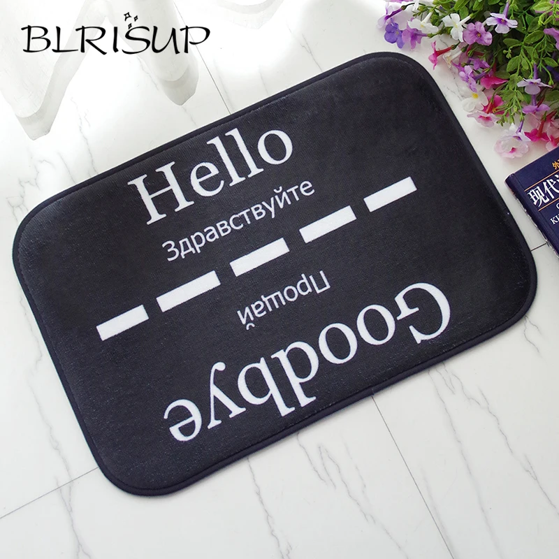 BLRISUP черно белый Hello Goodbye Противоскользящий напольный коврик для входной двери