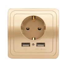 Розетка Minitiger с usb, настенная розетка, 5 В, 2 А, двойная настенная розетка, евро порты, зарядное устройство, 16А, 250 В, кухонная розетка, электрическая розетка