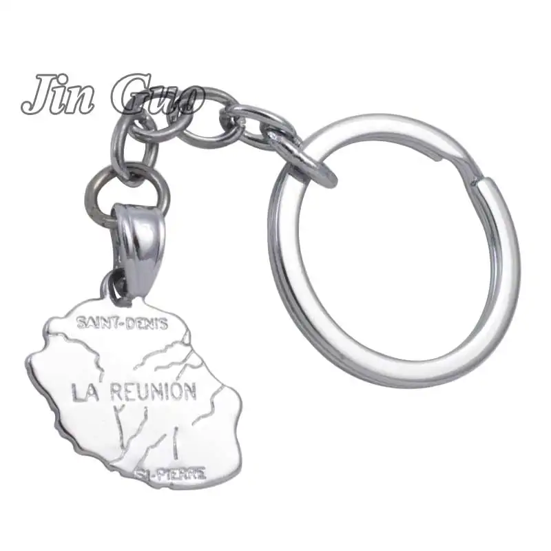 

LA REUNION map key ring & key chain