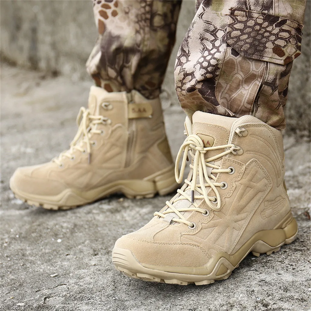 Популярные ботинки в байкерском стиле для влюбленных; мужские уличные походные ботинки; тактические ботинки; ботинки для пустыни; специальные тренировочные армейские ботинки; 40