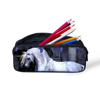 

Newest Pencil Bag For student Boys Girls Unicorn Pattern Causal High Quality Zipper Large Capacity Canvas Pen Box Cosmetic bag