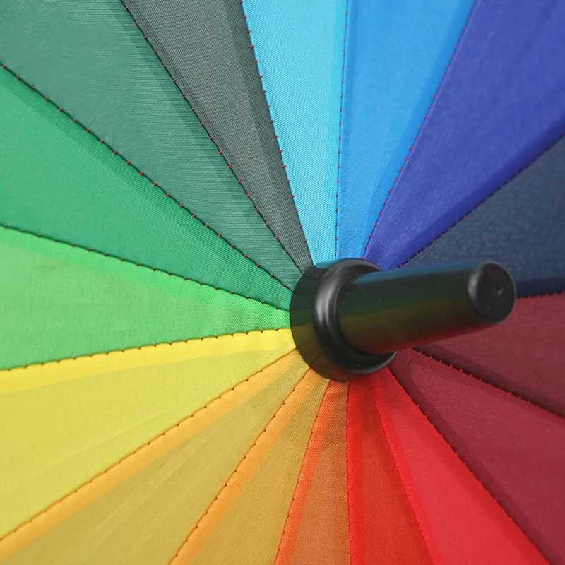 Yesello C ручкой Радужный зонтик с длинной ручкой водонепроницаемый портативный дорожный зонтик женский разноцветный Зонт от дождя для мужчин