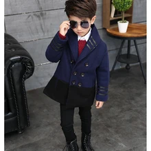 New Arrive Double-breasted Boys Winter Coat Jackets Fashion Solid Warm Kids Wool Coats for Boys Children Outerwear Clothes oc009