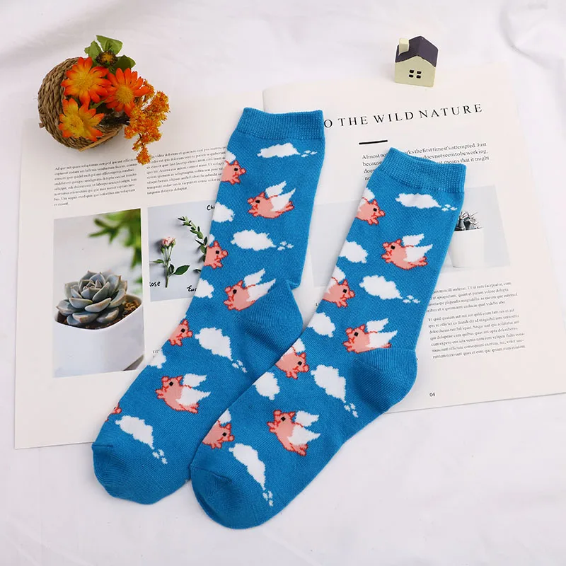 Модные счастливые носки с изображением подводного мира, хлопковые мягкие носки, Красивые забавные носки для мужчин, женщин, девушек, художественные носки