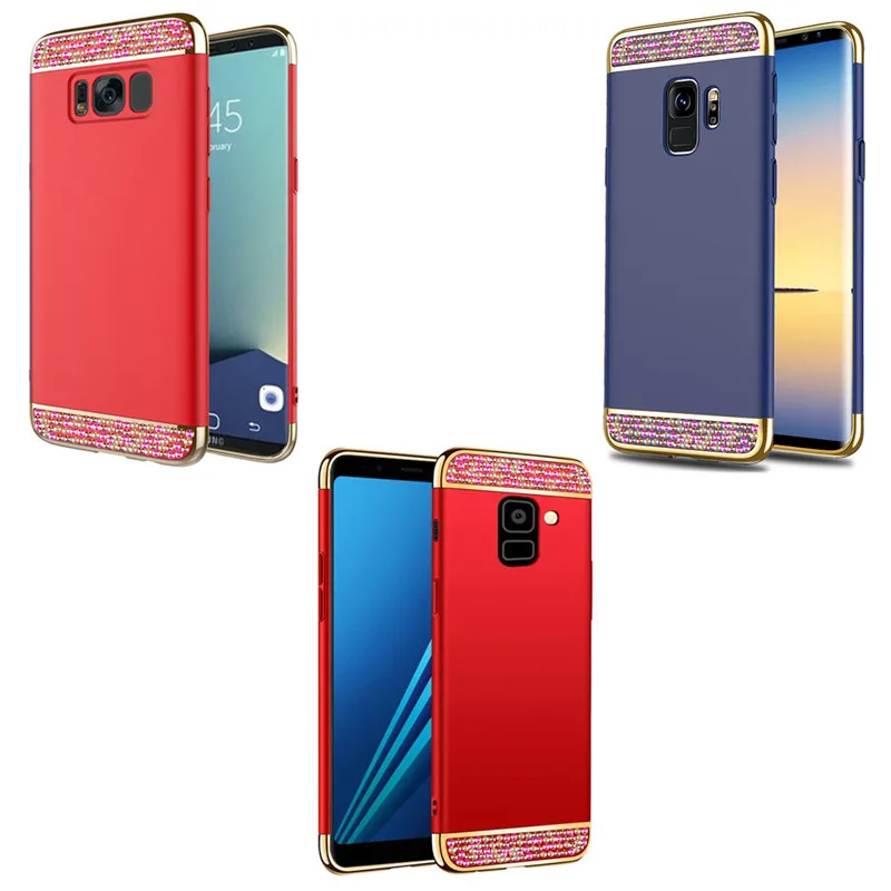 Чехол со стразами для Samsung Galaxy J6 Plus S8 S9 J4 + A7 A9 2018 твердый силиконовый чехол Note 9 8