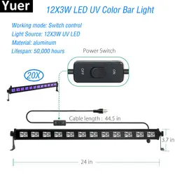 Бесплатная доставка 20 шт./лот 12x3 W УФ светодиодный настенный, с омывающим светом DMX светодиодная полоса DMX линии бар мыть свет этапа для Dj