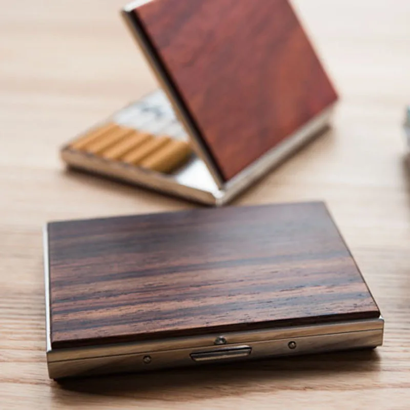 Rare Wood Cigarette Box Creative Personality Ultra thin Solid Wood Cigarette Case Business Gift