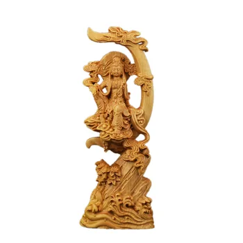 

Avalokiteshvara Buddha Statue Wooden Buddha Figurines Garden Omaments Feng Shui Wood Carving Home Decoration R1550