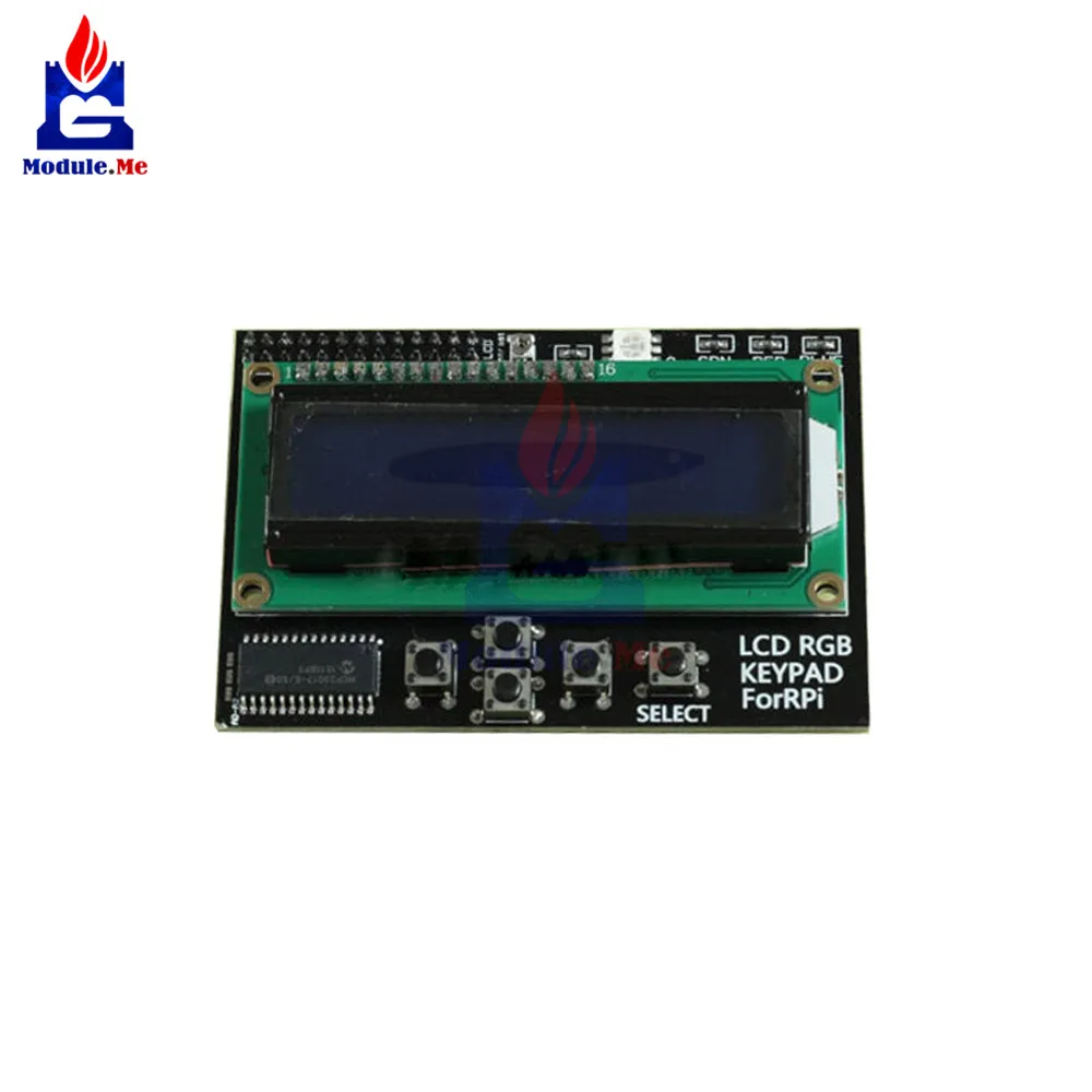 

Digital 1602 16x2 RGB Blue Backlight Character LCD Display Shield Expansion Board I2C IIC Interface For Raspberry Pi B+B