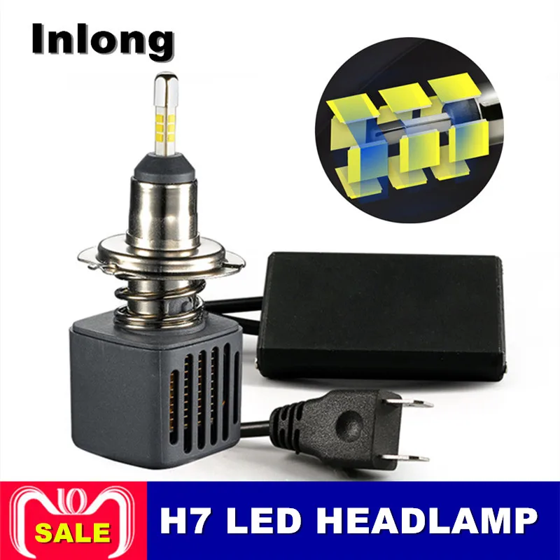 

Inlong 2Pcs 12V Car Accessories Car Headlight H4 LED H7 H1 H8 H11 H1 9005 9006 80W 10000LM Auto Headlamp 6500K Fog Light Bulbs