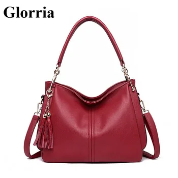 

Glorria Hobos Leather Handbags Women Bags Designer Tassel Shoulder Bag Women Soft Thread Bags Female Crossbody Sac a Main Femme