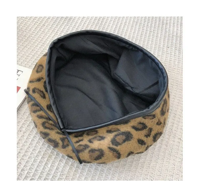 beret hats for women Beret Leopard Autumn Winter beret women        berets caps for women (1)
