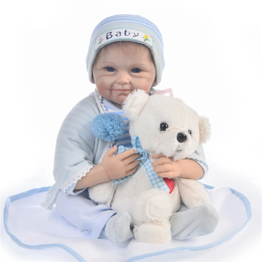 Bebes reborn de silicone real boy bebe alive куклы для новорожденных 22 дюйма 55 см Лидер продаж