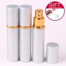 10 шт./лот классический Серебряный 15 мл Алюминиевый многоразовый портативный флакон для духов с распылителем и пустая парфюмерная Косметика чехол для Travle