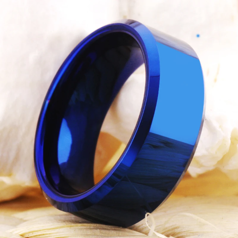 Прямая женские обручальные кольца мужские классические синие конические вольфрамовые кольца обручальные вечерние кольца подарок для женщин и мужчин