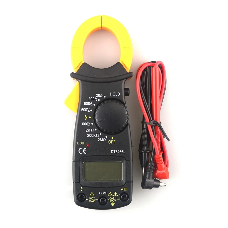 

DT-3266L Digital Clamp Meter Multimeter LCD Ampermeter AC/DC Voltmeter Manual Ranging Multi Tester