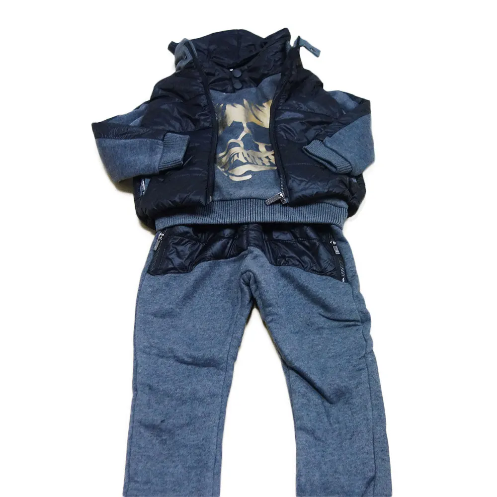 

WISSTT Kids Suit Three Pieces of Children Sets Boys Thickened Cashmere Sweater +pant+vest Sport Sets Clothing