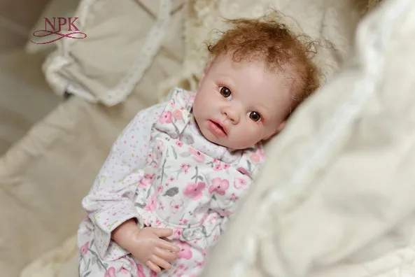 

NPK cheap reborn doll with soft real gentle touch silicone vinyl Blank kit lifelike real touch unpainted free shipping